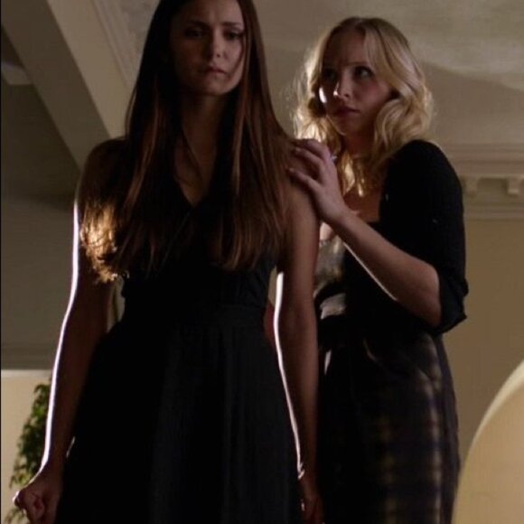 Theory ~Black Keresa Silk Blend Abstract Burnout Dress size 12 ASO Elena Gilbert - Picture 14 of 16